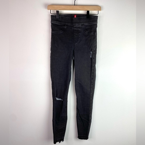 Spanx Distressed Ankle Skinny Jean Legging Pants XS Black - Picture 2 of 7
